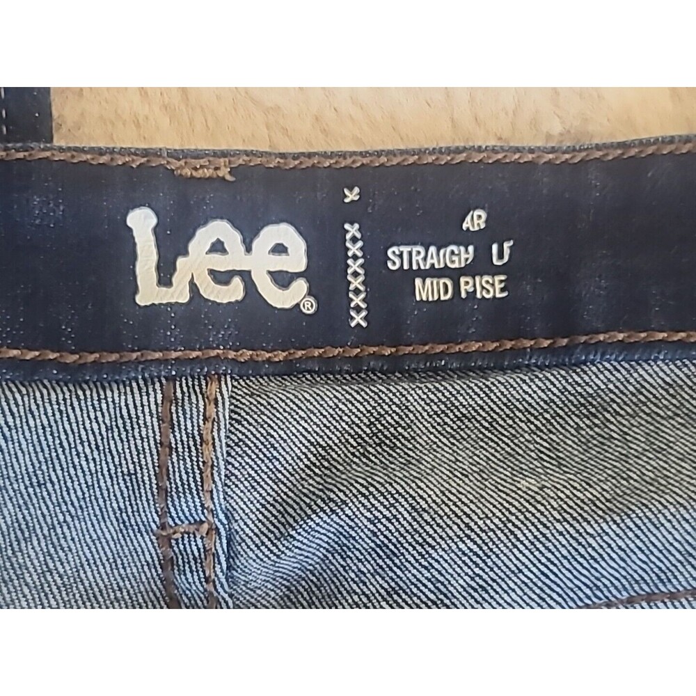 Lee Regular Fit Straight Leg Women's Jeans Size 20M Blue Stretch Dark Wash - Picture 11 of 14